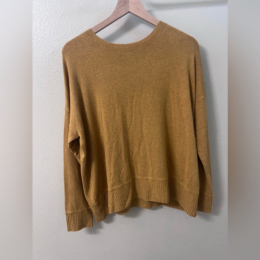 EILEEN FISHER Arnica Sweater Womens Size Medium Golden Yellow Slouchy - Picture 3 of 3